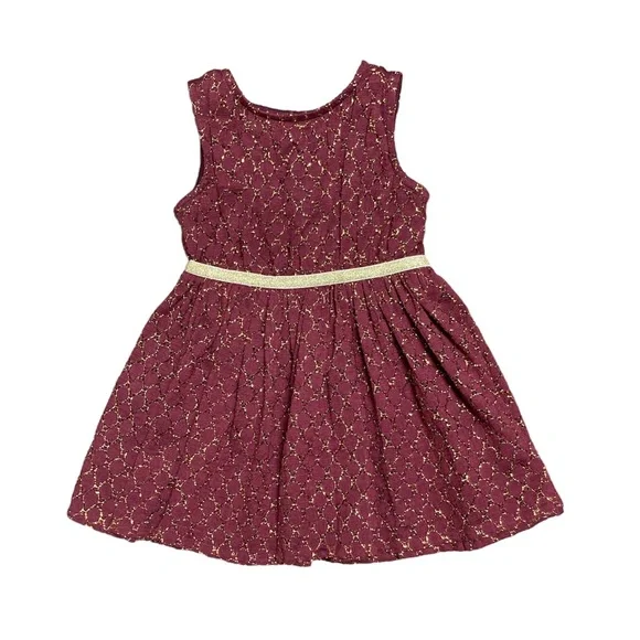 2T gold & maroon dress - Picture 1 of 2